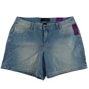 Venezia Lane Bryant Women's Jean Shorts Size 16 Light Wash Denim 5.5" Inseam